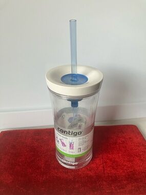 NEW Contigo White Clear Shake & Go Tumbler 16 oz with Autoclose Lid & Straw